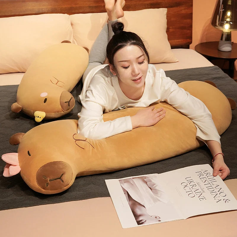 Fluffy Capybara Sleeping Body Pillow