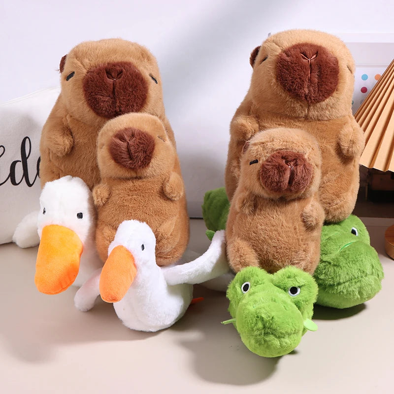 Capybara Riding Duck/Alligator Plush Toy