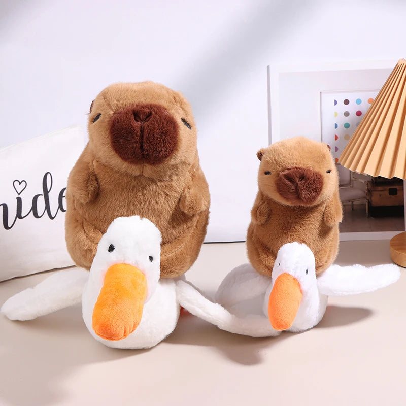 Capybara Riding Duck/Alligator Plush Toy